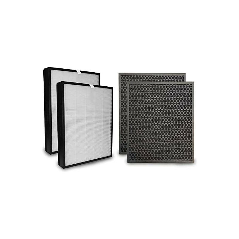 Ensemble de filtres de remplacement x2 hepa + charbon Compatible avec Philips AC3256/10, AC3259/10 et AC4550/10