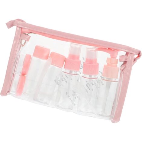 Ensemble de Flacons Cosmétiques 11 Pièces 50 Ml Plastique Rouge Bouchons Étanches pour Soins Peau Voyage Portable