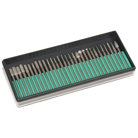Ensemble de fraises diamantées pour outil rotatif 30 pcs - Tige de 3,17 mm