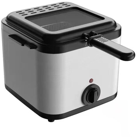 Ensemble de friteuse à graisse profonde, poêle à frire profonde avec couvercle et panier, nettoyage facile, contrôle de température réglable,