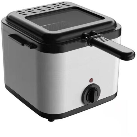 Ensemble de friteuse à graisse profonde, poêle à frire profonde avec couvercle et panier, nettoyage facile, contrôle de température réglable,