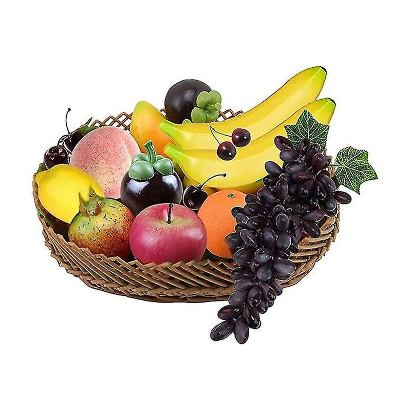 Ensemble de fruits décoratifs en plastique Crea 10 pièces, faux fruits artificiels réalistes pour la décoration