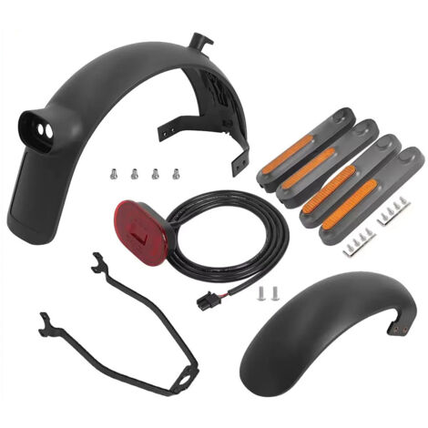 Ensemble de garde-boues avant et arrière avec crochets, support de feu arrière et cache décoratif réfléchissant pour trottinette Xiaomi 4 Ultra