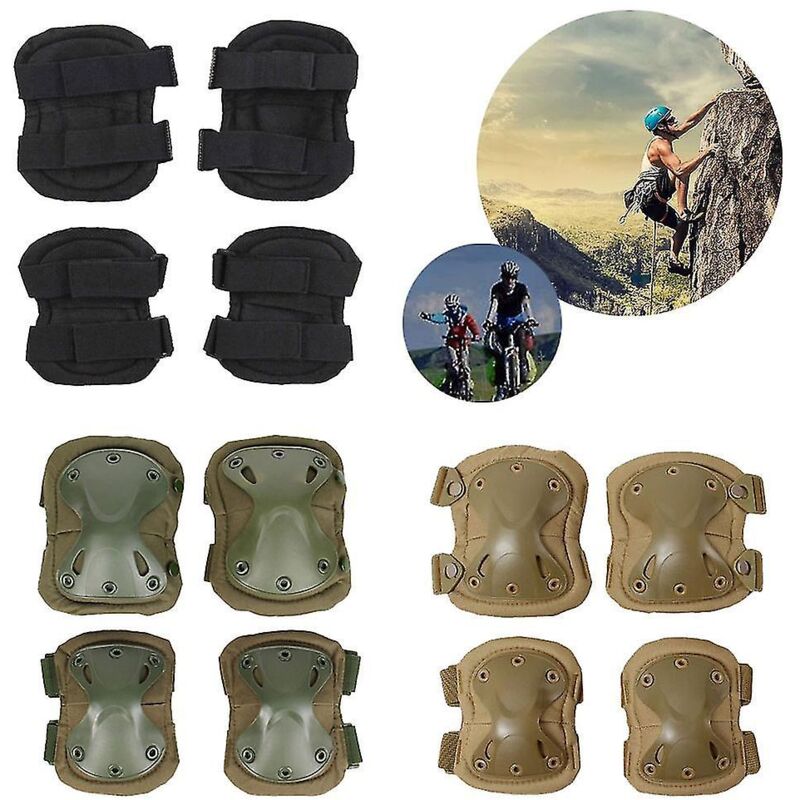 Ensemble de genouillères et coudières tactiques militaires 4 pièces, genouillères de protection anti-impact