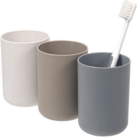 Ensemble de gobelets pour Brosse à Dents 3 pièces, Plastique de qualité Alimentaire sûr, fiable et Difficile à casser, Porte Brosse à Dents,Ensemble de gobelets pour rince-Bouche 300ml
