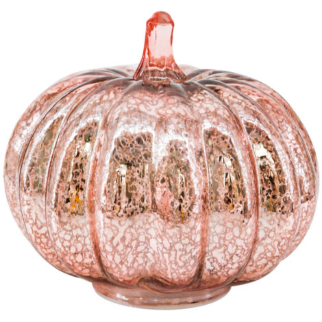 Ensemble de guirlandes lumineuses décoratives, fausses citrouilles avec effet scintillant, plastique, pour décoration d'intérieur, salon, or rose