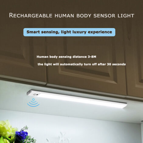 Ensemble de guirlandes lumineuses LED d'intérieur de 20 cm, composé de 3 guirlandes, avec détecteur de mouvement, 3 températures de couleur, sans fil, idéal pour les placards de cuisine, le garde-mang