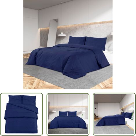 Ensemble de housse de couette Bleu marine 135x200 Microfibre