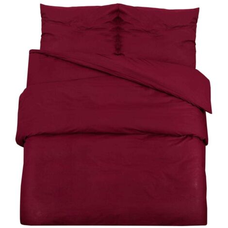 Ensemble de housse de couette Bordeaux 135x200 cm Coton