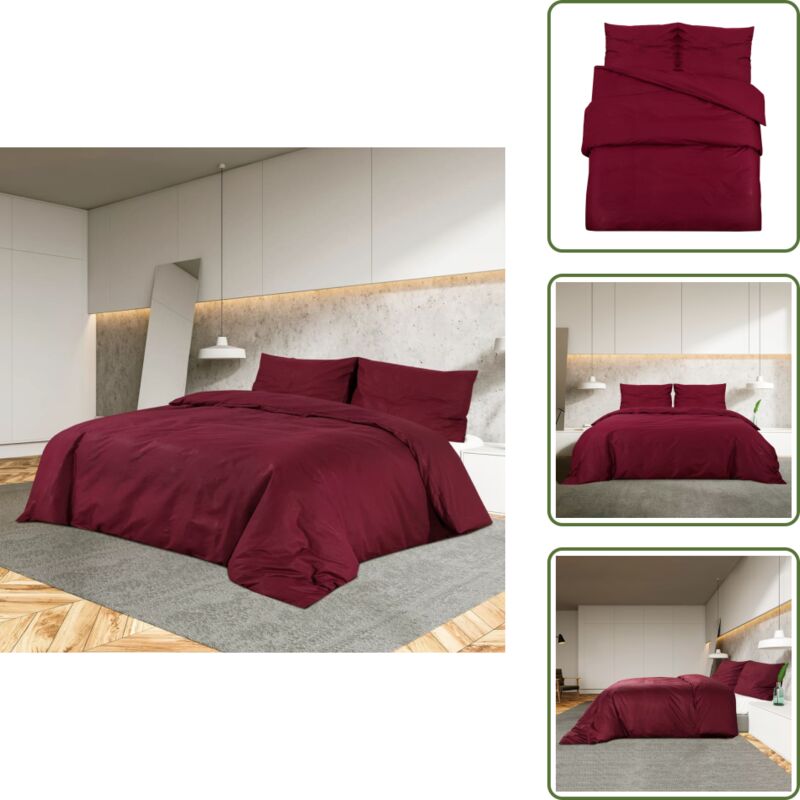 Ensemble de housse de couette Bordeaux 135x200 cm Microfibre - Housses De Couette - Literie - Drap Housse - Microfibre - Rouge