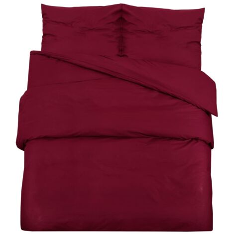 Ensemble de housse de couette Bordeaux 140x200 cm Coton