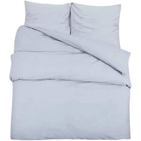 Ensemble de housse de couette Gris 140x200 cm Coton