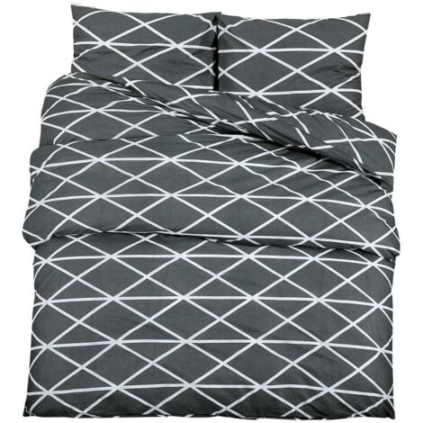 Ensemble de housse de couette Gris 140x200 cm Coton CFW943320