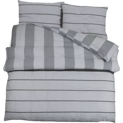 Ensemble de housse de couette Gris 140x200 Coton