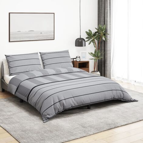 Ensemble de housse de couette Gris 155x220 cm Coton vidaXL
