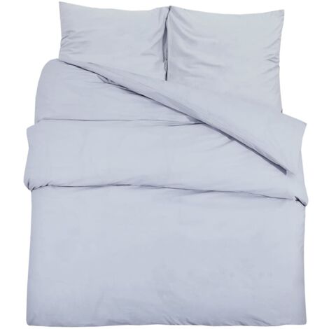 Ensemble de housse de couette Gris 200x200 cm Coton