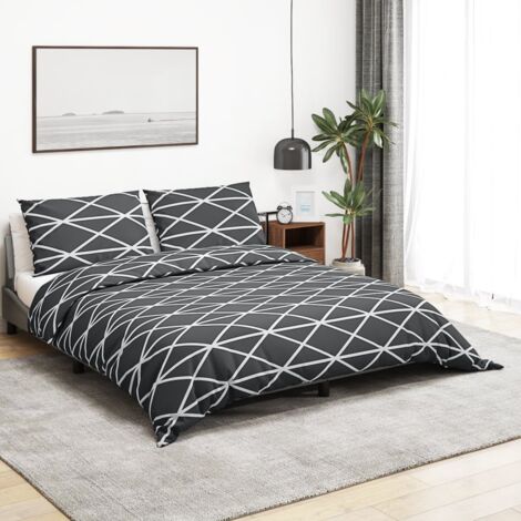 Ensemble de housse de couette Gris 200x200 cm Coton CFW68406