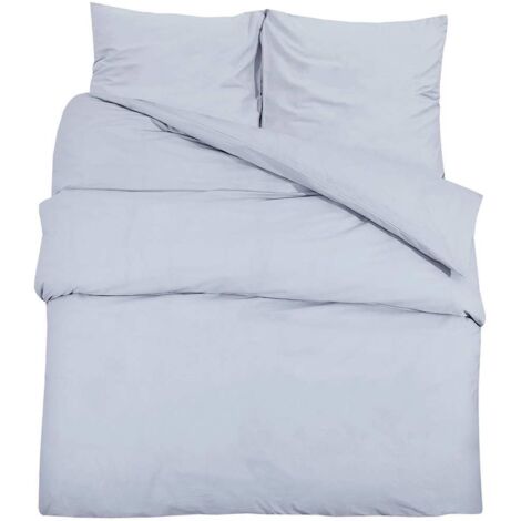 Ensemble de housse de couette Gris 200x220 cm Microfibre légère