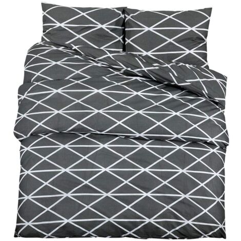 Ensemble de housse de couette Gris 240x220 cm Coton