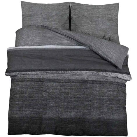 Ensemble de housse de couette gris foncé 140x200 cm Coton