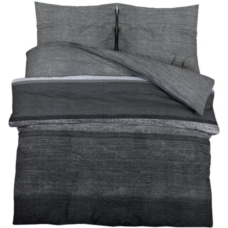 Ensemble de housse de couette gris foncé 140x200 Coton