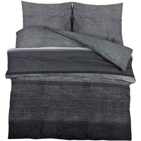 Ensemble de housse de couette gris foncé 260x240 Coton