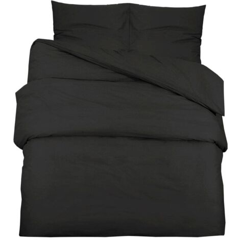 Ensemble de housse de couette Noir 200x220 cm Microfibre légère