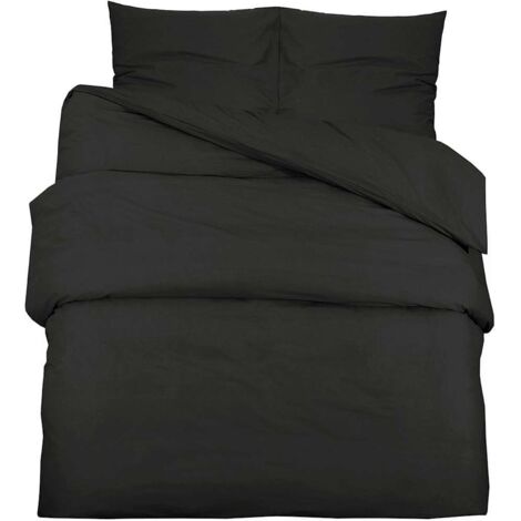 Ensemble de housse de couette Noir 240x220 cm Microfibre légère