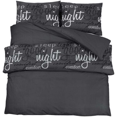 Ensemble de housse de couette Noir 260x240 cm Coton
