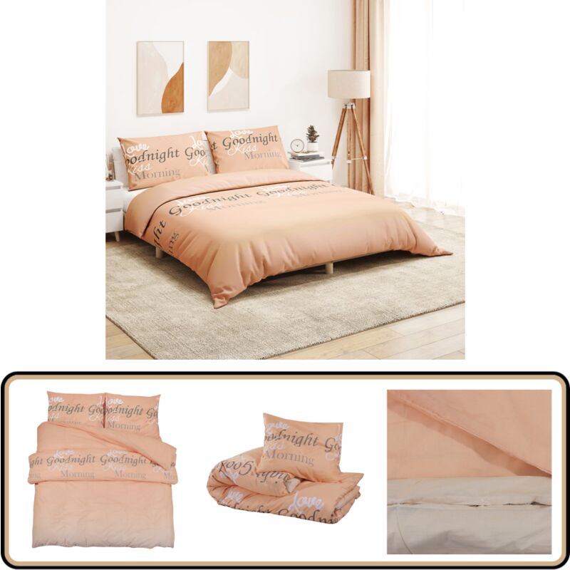 Vidaxl - Ensemble de housse de couette rose 200x220 cm Coton - Housses De Couette - Linge De Lit - Literie - Drap Housse - Coton