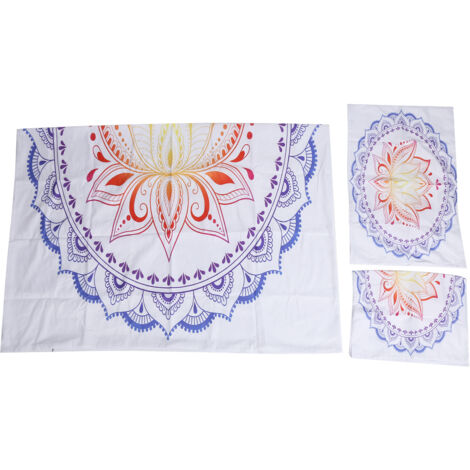 Ensemble de Housse de Couette Style Bohème avec Taies d'Oreiller 3 Pièces pour Chambre 135x200 cm