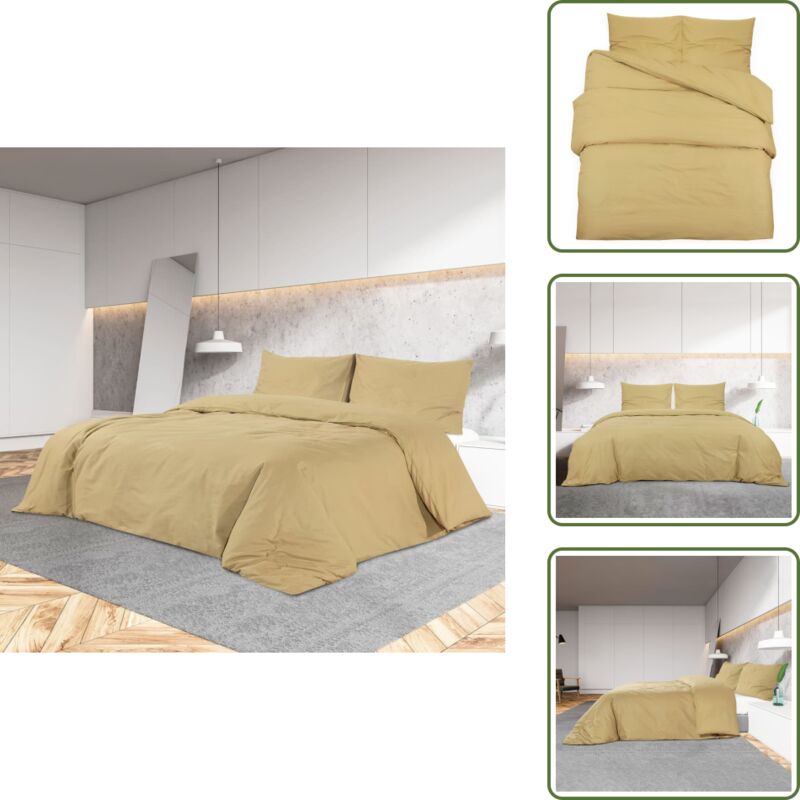 Ensemble de housse de couette Taupe 135x200 cm Microfibre - Housses De Couette - Literie - Drap Housse - Ensemble De Literie - Microfibre