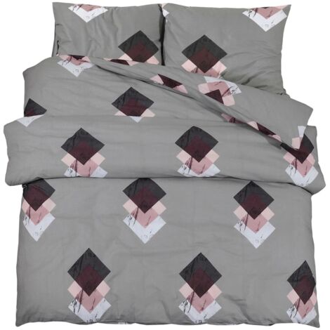 Ensemble de housse de couette，Parures de lit Gris 200x200 cm Coton CFW33443