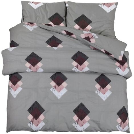 Ensemble de housse de couette，Parures de lit Gris 200x220 cm Coton CFW33465