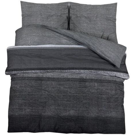 Ensemble de housse de couette，Parures de lit gris foncé 200x220 cm Coton CFW33512