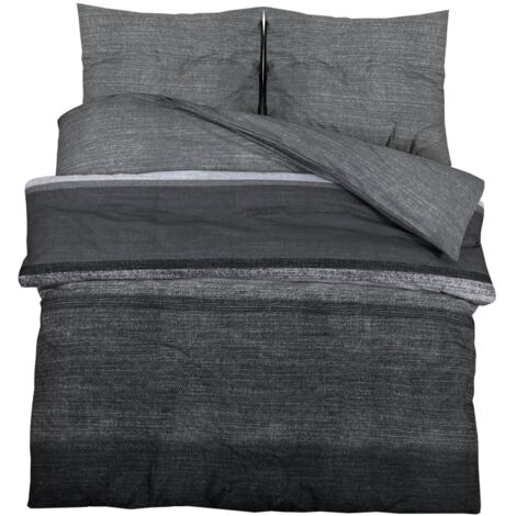 Ensemble de housse de couette，Parures de lit gris foncé 260x220 cm Coton CFW33520