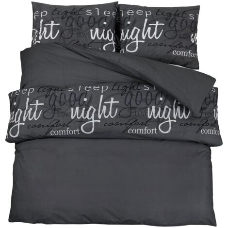 Ensemble de housse de couette，Parures de lit Noir 140x200 cm Coton CFW33533