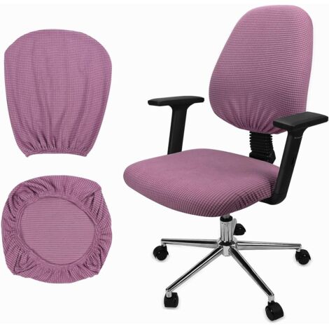 Ensemble de housses de chaises extensibles en spandex doux - Protections lavables pour siège et dossier, idéales pour le bureau, la salle à manger, le bar et la décoration de mariage (violet)