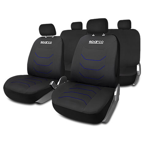 Ensemble de housses de siège de voiture Sparco - Noir/Bleu