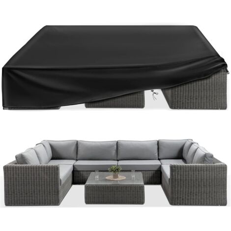 Ensemble de housses pour mobilier de jardin - housse imperméable pour table/chaises - grande protection extérieure - 150×71×90cm -