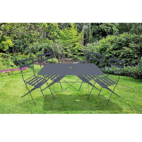 Ensemble de jardin pliant BISTROT - Terre cuite (1 table + 4 chaises)