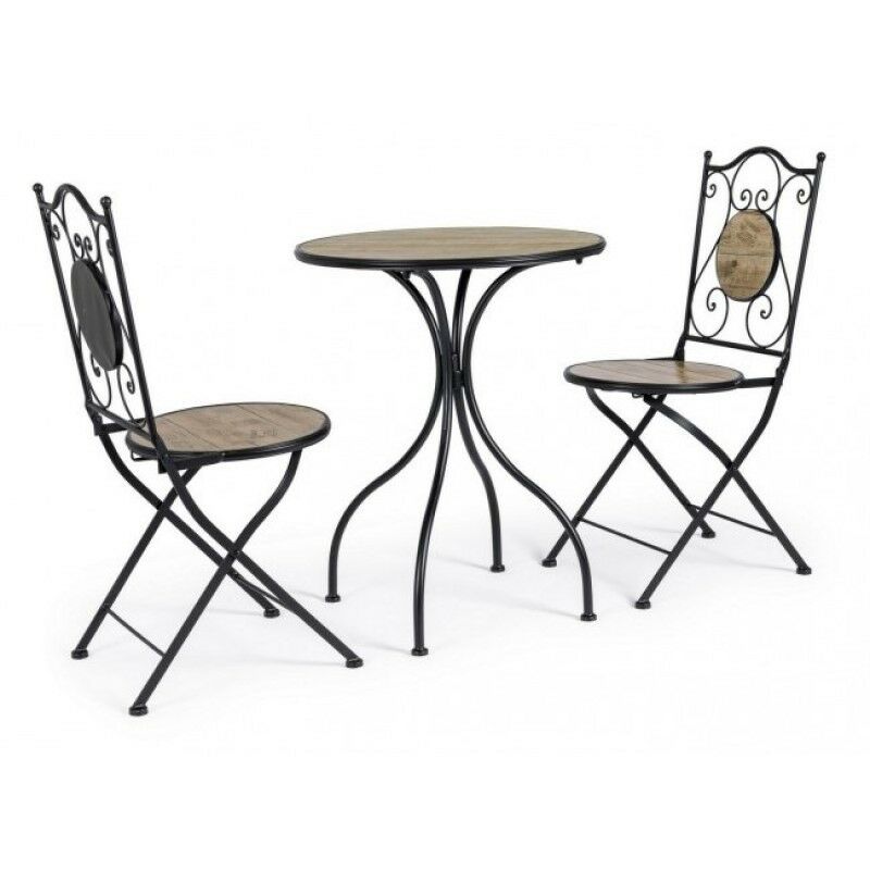 Bizzotto - Ensemble de 3 tables pliantes Kansas et 2 chaises