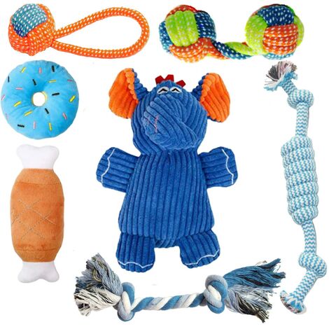 Ensemble de jeu animaux, coton, 7 pièces, multicolore