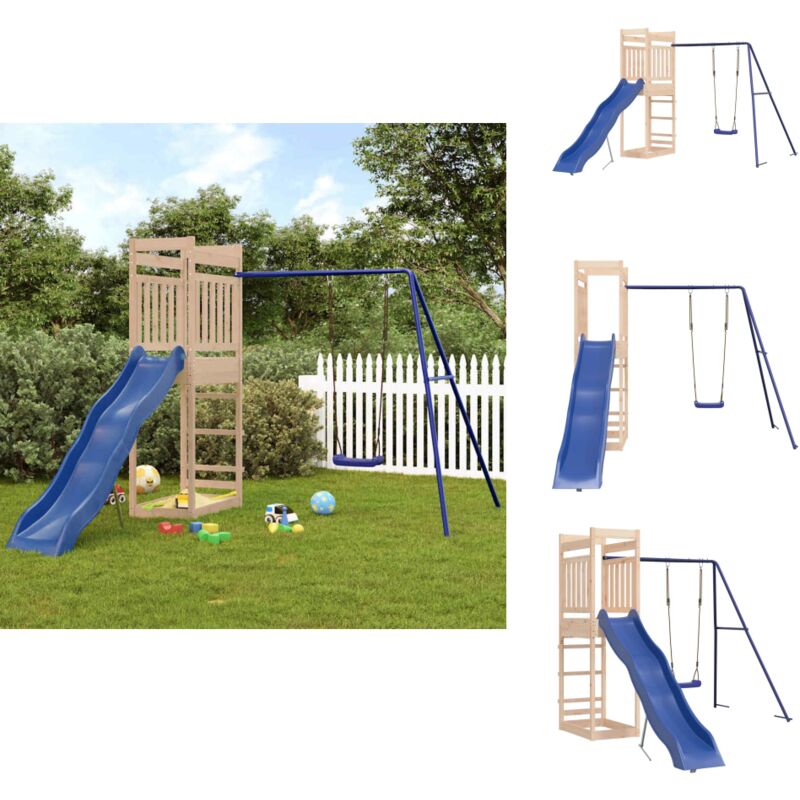 Vidaxl - Ensemble de jeu d'extérieur bois de pin massif - Jeux D'enfants - Aire De Jeux - Jouet Extérieur - Bac à Sable - Toboggan