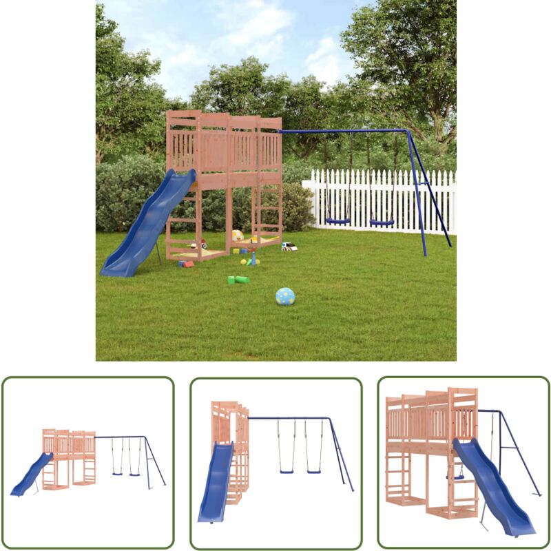 Vidaxl - The Living Store Aire de jeux d'extérieur bois massif de douglas - Jeux D'extérieure - Aire De Jeux - Jouet Enfant - Bois - Toboggan