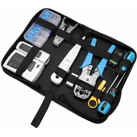 Ensemble de kit de réseau matériel ensemble de pinces de fil outils d'entretien ménager outil de combinaison de câbles pince à sertir trousse d'outils de réparation de réseau LAN portable