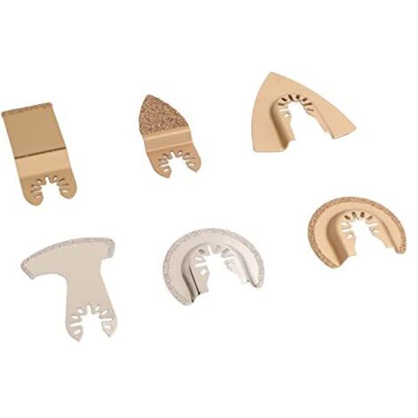 Ensemble de Lames Scie Oscillantes, Machine à Tailler le Bois Pivotant et cimenté pour 6 Pièces, Accessoires d'outils, Lame d'ustensile Polyvalente, Boucher, Rondelles -