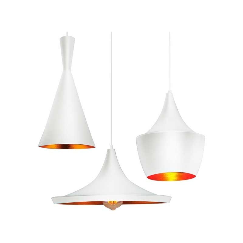 Barcelona Led - Lot de suspensions scandinaves 'Solvang - Helga - Kolding' - Blanc Barcelona Led - Lot de suspensions scandinaves 'Solvang - Helga - Kolding' - Blanc