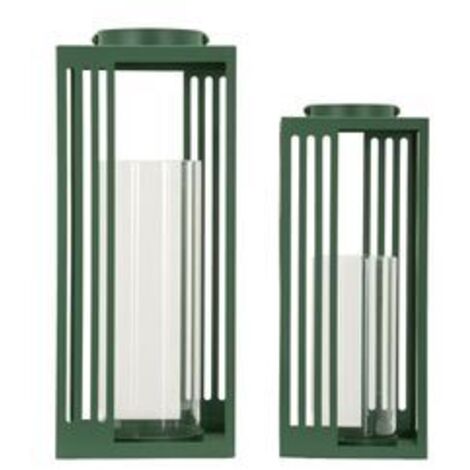 Ensemble de lanternes linee 2 pièces cm 18,3x18,3x43,5-15x15x36,5 (verre trempé)