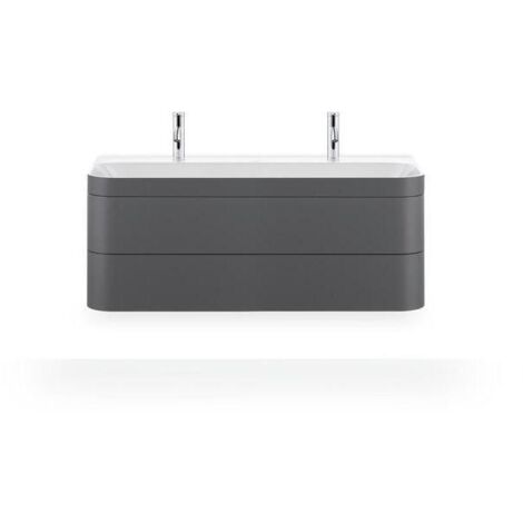 Ensemble de lavabo HAPPY D.2 PLUS 2 tiroirs 1175x490mm avec HL blanc brillant